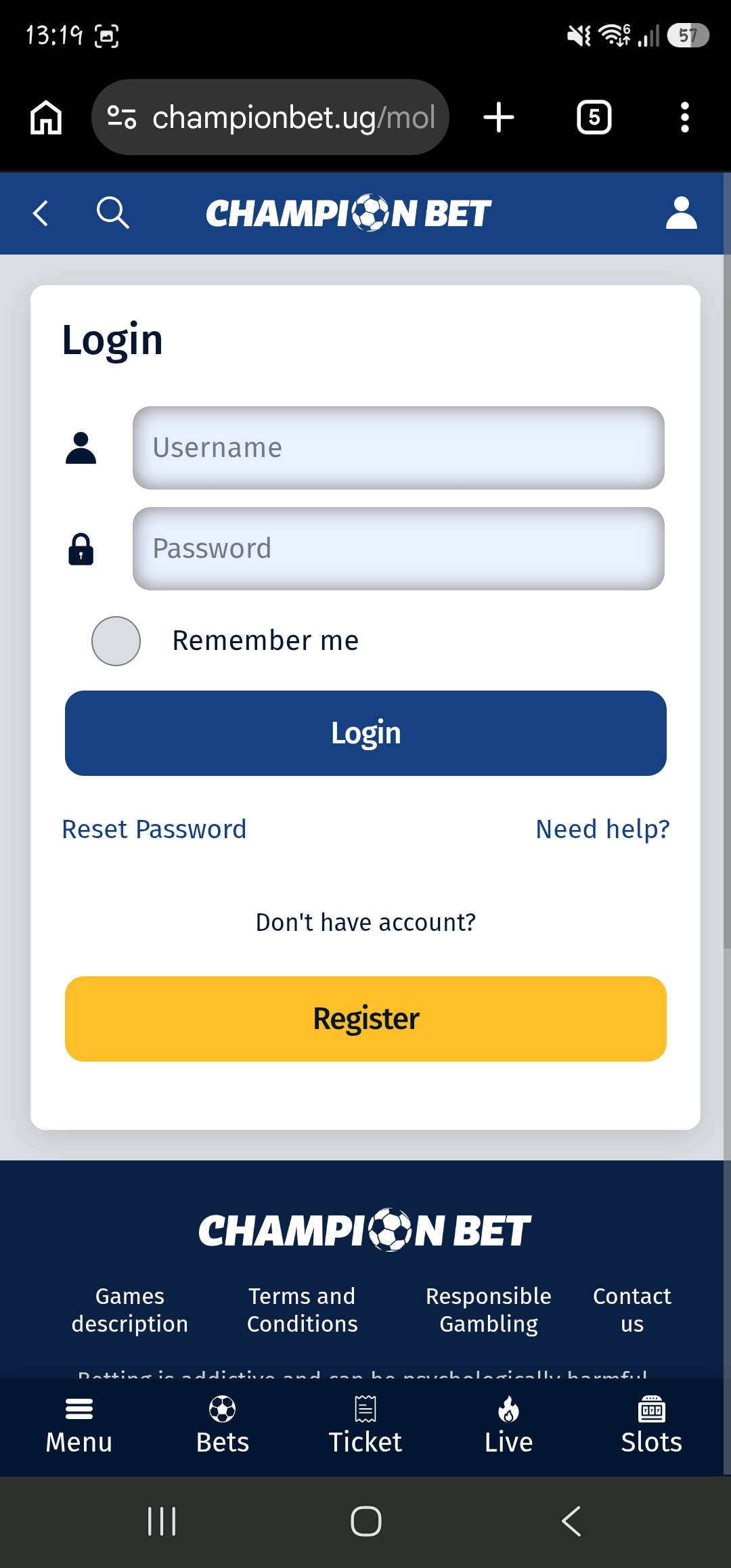 Champion Bet First Login