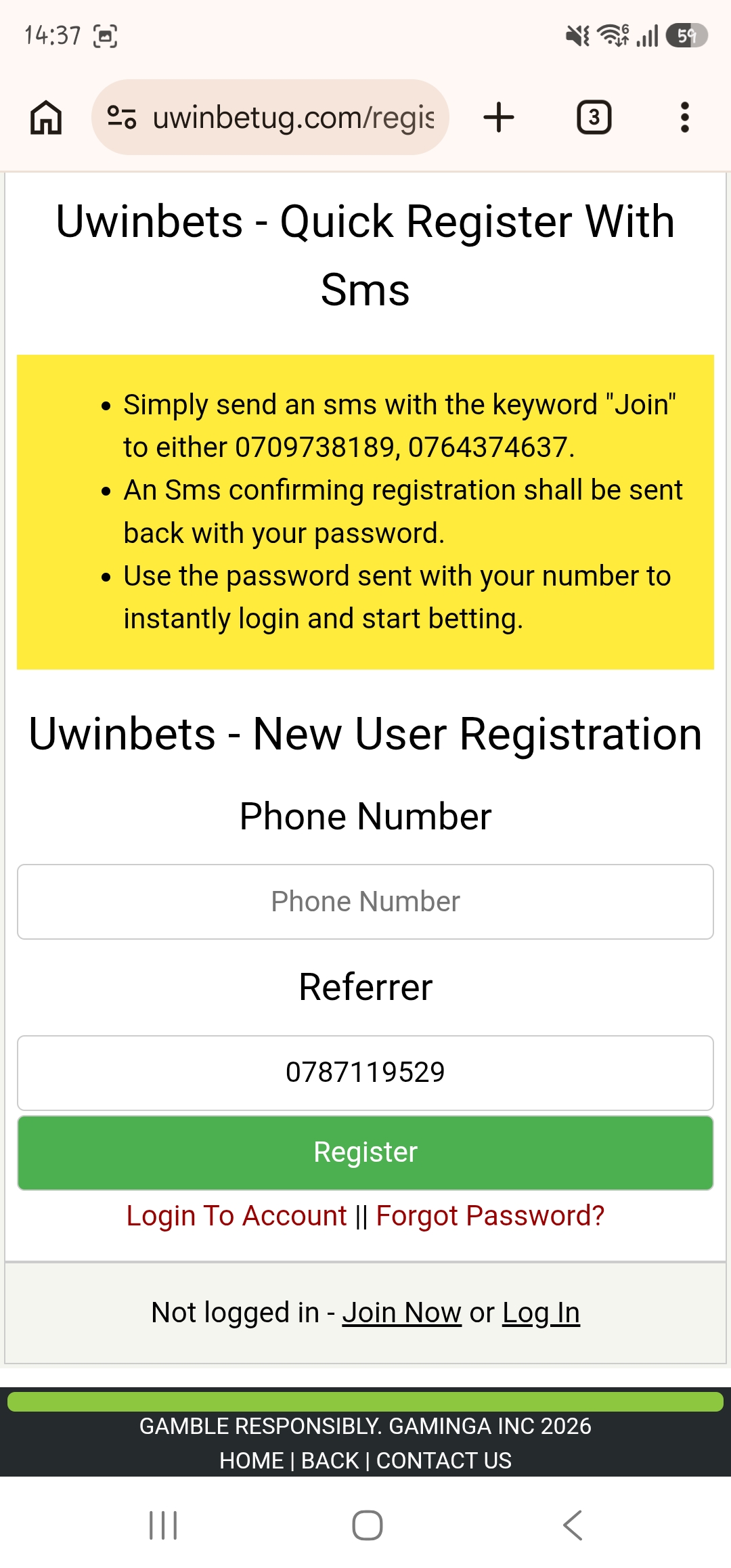 How to Register a New Uwinbet Account
