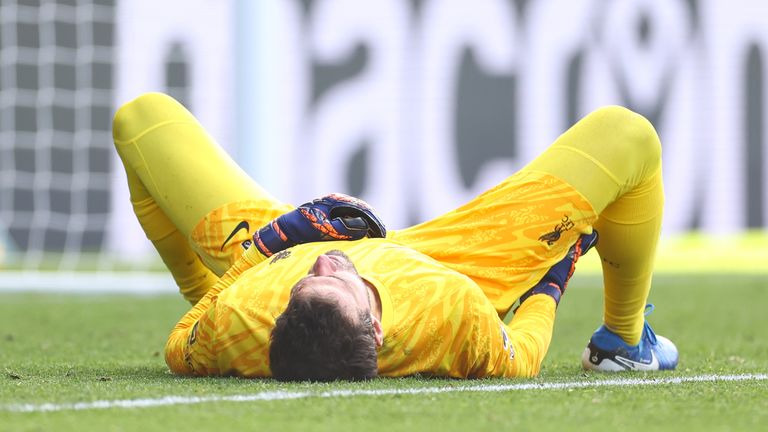 How many games will Alisson Becker miss for Liverpool?