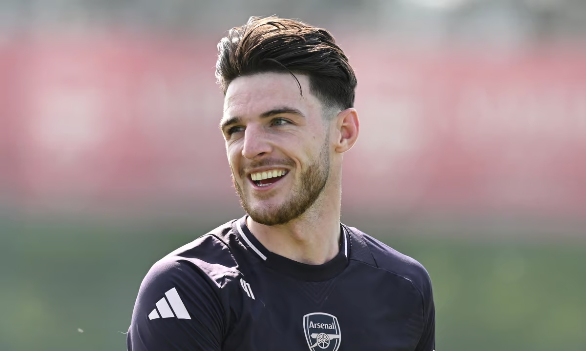 Declan Rice reacts to being named MOTM vs Real Madrid in UCL