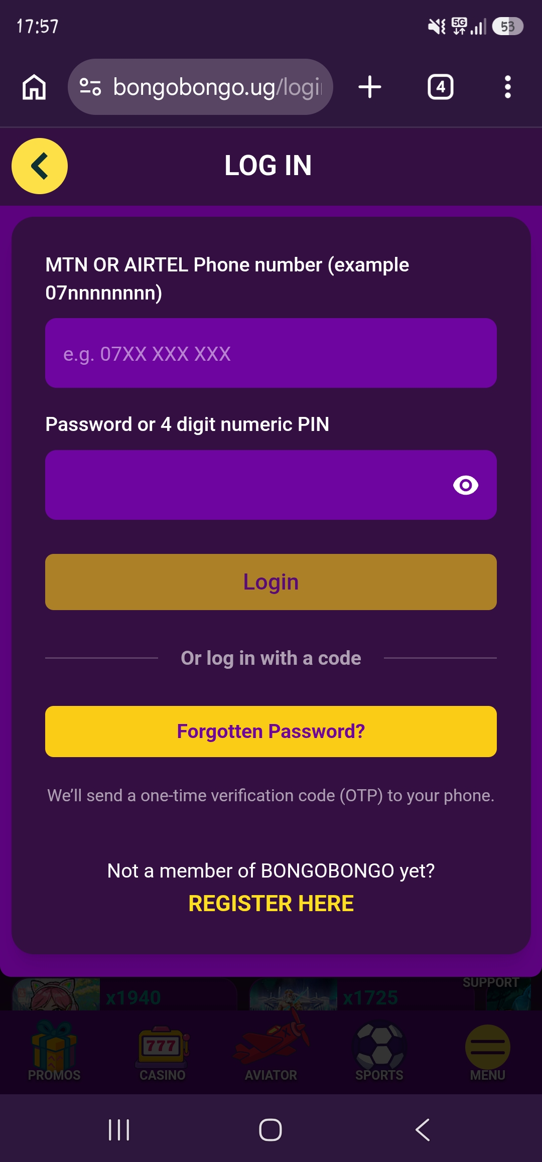 How to Log in After BongoBongo Registration