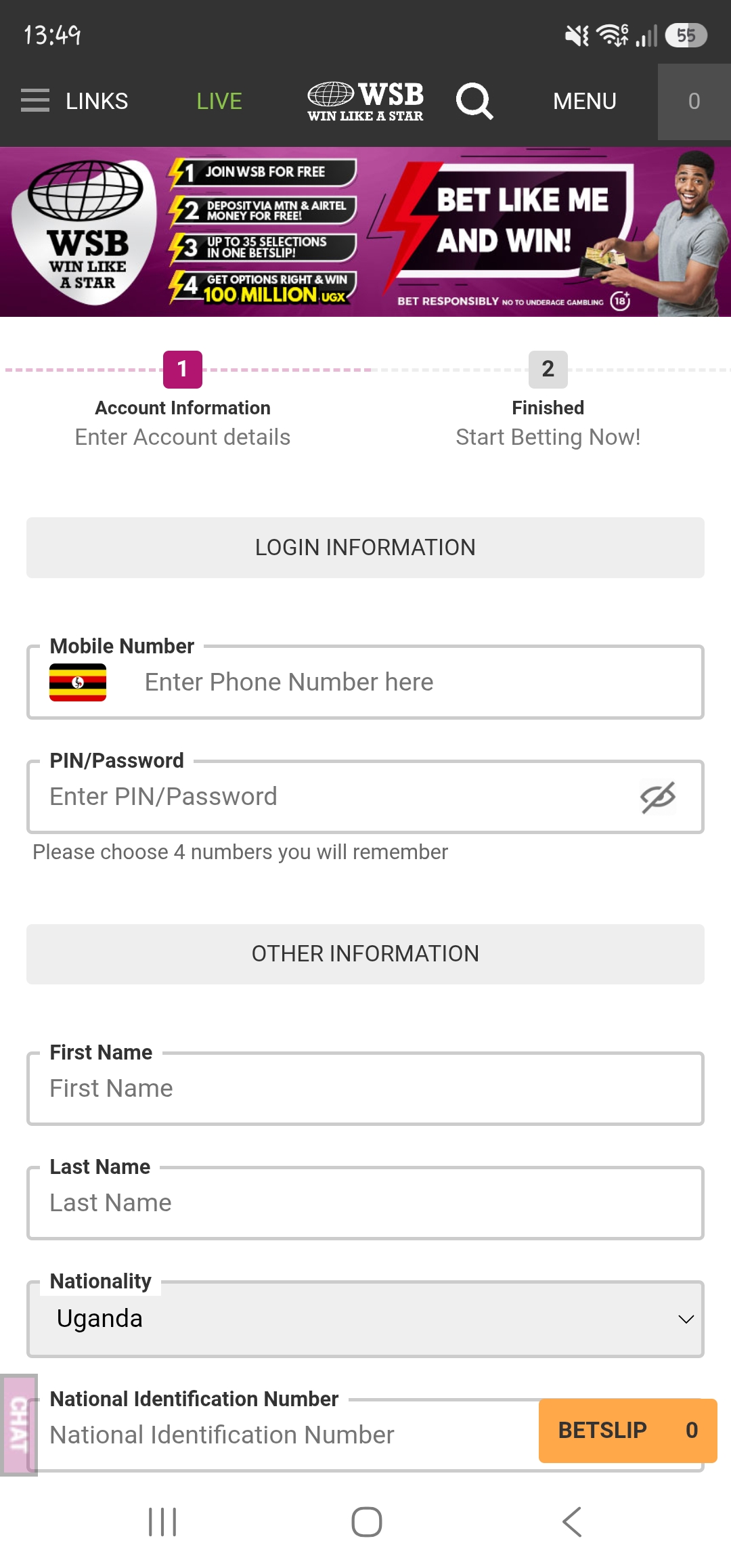 How to Register First