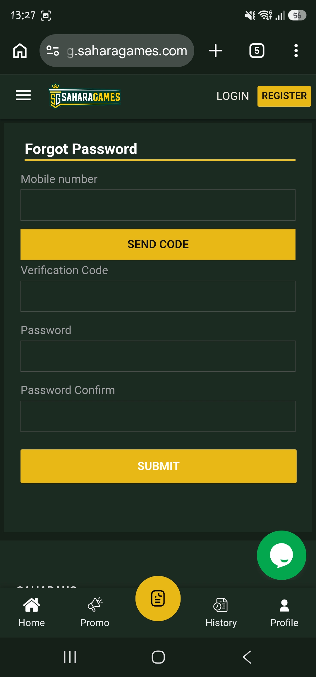 How to Reset Sahara Games Login Password